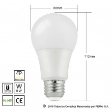 Lámparas LED E27 9W Blanco Cálido